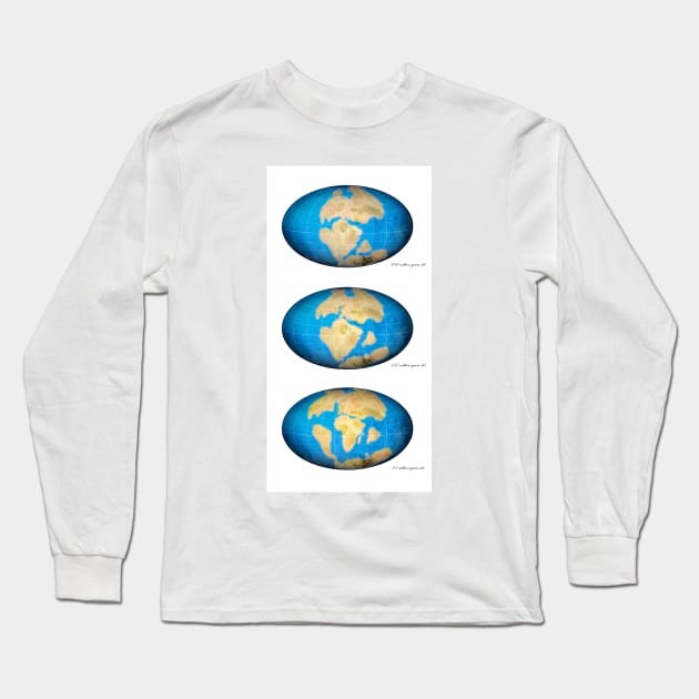 Pangea break-up, global maps (C018/0292) Long Sleeve T-Shirt by SciencePhoto